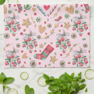 Spaß an Weihnachtskeksen und -kandies   Geschirrtuch
