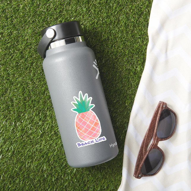 Spaß Ananas & Beach Life Vinyl Cut Sticker (HydroFlask Insitu)
