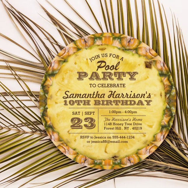 Spaß Ananas Sommerpool Party jedes Alters Geburtst Einladung (Von Creator hochgeladen)