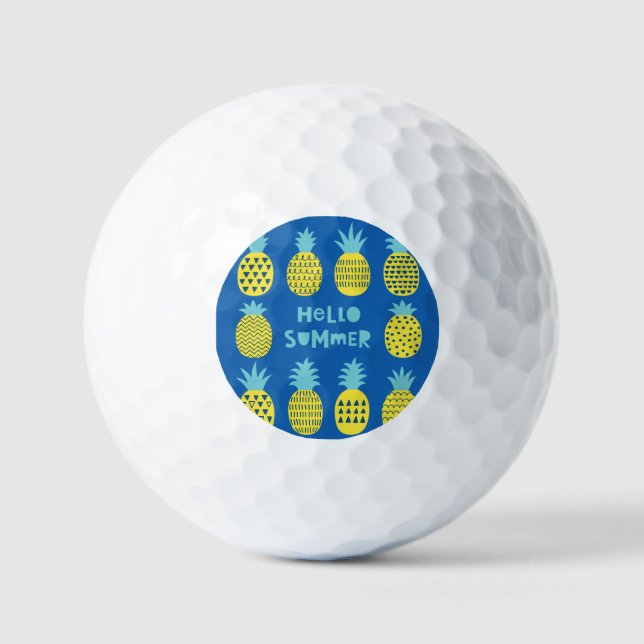 Spaß Ananas Vintager Kartenentwurf Golfball (Vorderseite)