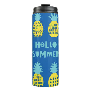 Spaß Ananas Vintager Kartenentwurf Thermosbecher