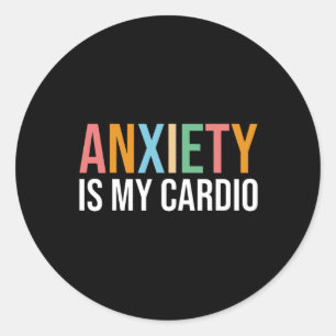 Spaß Angst ist mein Cardio Retro-Programm für psyc Runder Aufkleber