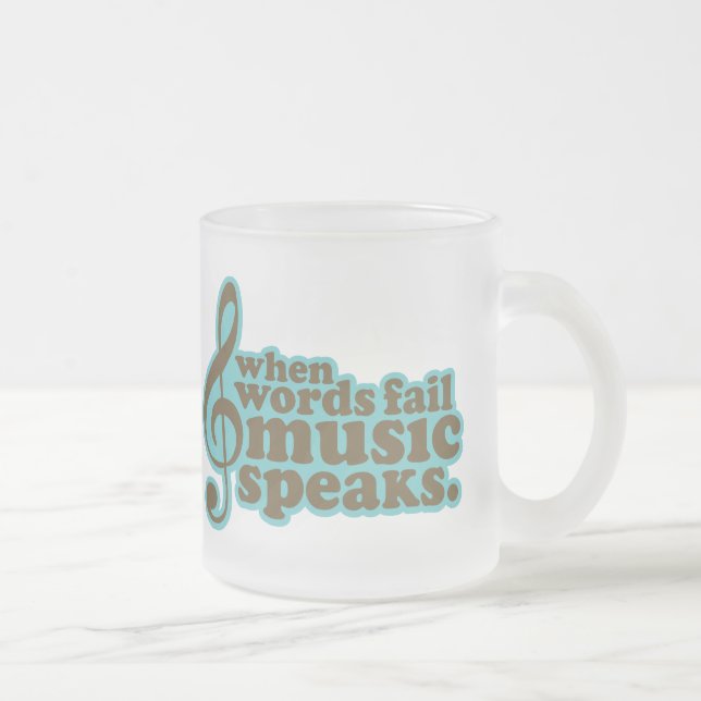 Spaß-aquamarine Musik spricht Musiker-Geschenk Mattglastasse (Rechts)