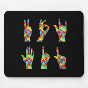 Spaß ASL Liebe Gebärdensprache Autismus Bewusstsei Mousepad