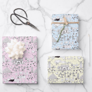 Spaß auf dem Bauernhof - Lustige Farm-Szene Geschenkpapier Set