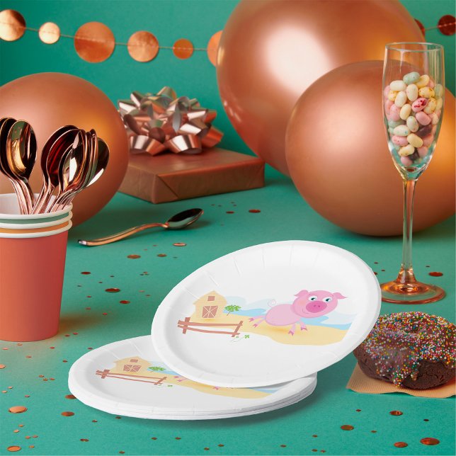 Spaß auf dem Bauernhof mit Stall und Zaun Pappteller (Von Creator hochgeladen)