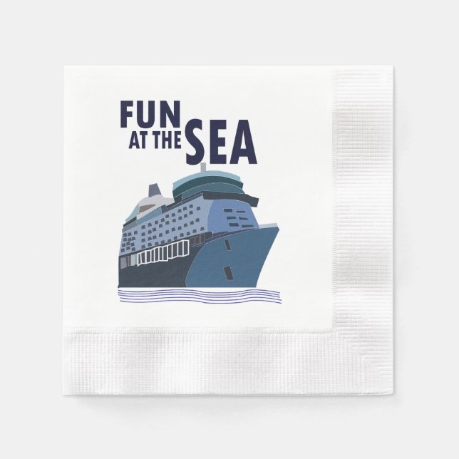 Spaß auf dem Party eines Kreuzfahrtschiffes Serviette (Vorderseite)