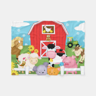Spaß auf der Bauernhof-Flanell-Decke Fleecedecke