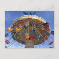 Spaß auf der Vintagen Karussell-Postkarte