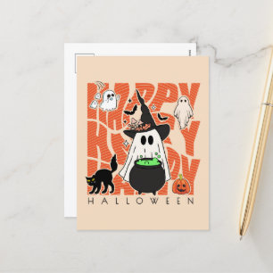 Spaß aufwecken Happy Halloween Magic & Mischief Feiertagspostkarte
