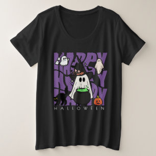 Spaß aufwecken Happy Halloween Magic & Mischief Große Größe T-Shirt