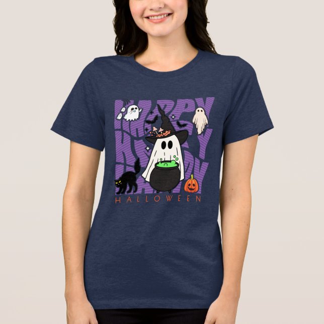 Spaß aufwecken | Happy Halloween Magic & Mischief Tri-Blend Shirt (Vorderseite)