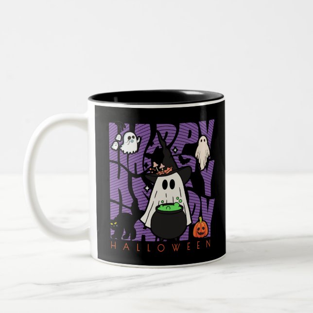 Spaß aufwecken | Happy Halloween Magic & Mischief Zweifarbige Tasse (Links)