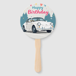 Spaß Auto-Themed Happy Geburtstag Fächer