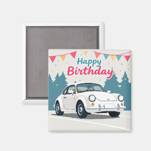 Spaß Auto-Themed Happy Geburtstag Magnet