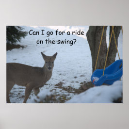 Spaß Baby Buck Snow Blue Baby Swing Poster