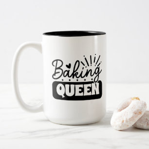 Spaß Backen Königin Wortkunst Zweifarbige Tasse