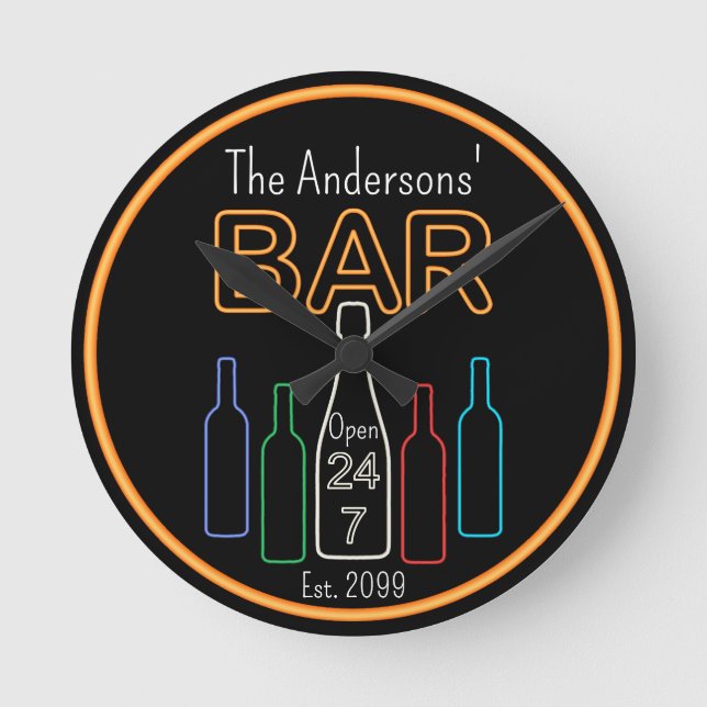 Spaß Bar Pub Man Cave Wanduhr (Vorderseite)
