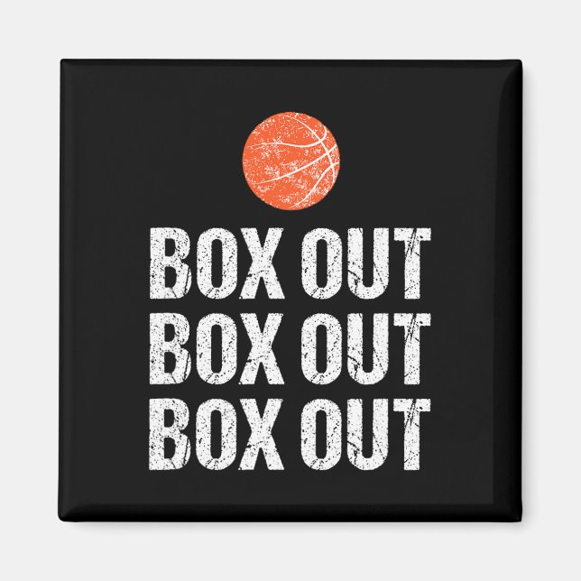 Spaß Basketball Coach Box Out Quote Grunge Grafik Magnet (Vorne)