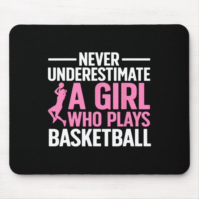 Spaß Basketball Kunst für Girls Jugend Teens Baske Mousepad (Vorne)