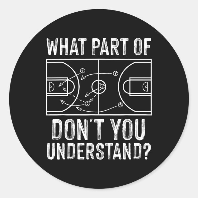 Spaß Basketball Trainer Design Männer Frauen Ball  Runder Aufkleber (Vorderseite)