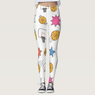 Spaß Basketballmuster - Weiß Leggings
