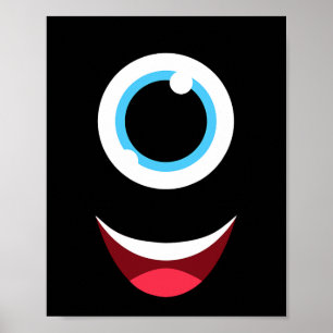 Spaß Beängstigend Monster Eyeball sieht leicht Hal Poster