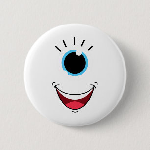 Spaß Beängstigend Monster Eyell Face Easy Hallowee Button