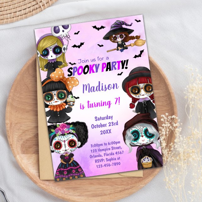 Spaß Beängstigende Party-Karte für Kinder, Jugendl Einladung (Spooky Halloween Birthday Invitations)