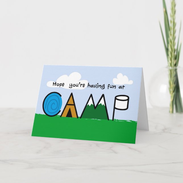 Spaß bei Camp Picture Letters Grußkarte Karte (Vorderseite)