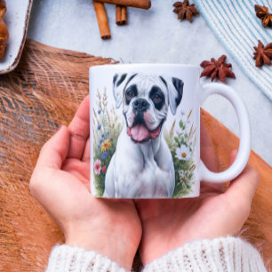 Spaß beim Boxer Hund in Wasserfarbe Kaffeetasse
