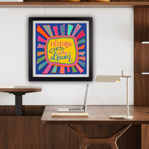 Spaß beim farbenfrohen Start mit einem Inspirieren Poster