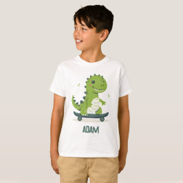 Spaß beim Skateboarden von Dinosauriern mit Kinder T-Shirt