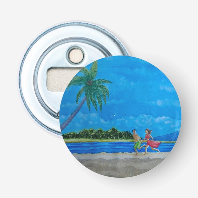 Spaß beim Sonnenlauf Flaschenöffner (Vorderseite)