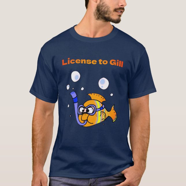 Spaß beim Tauchen Fanfarendesign T-Shirt (Vorderseite)