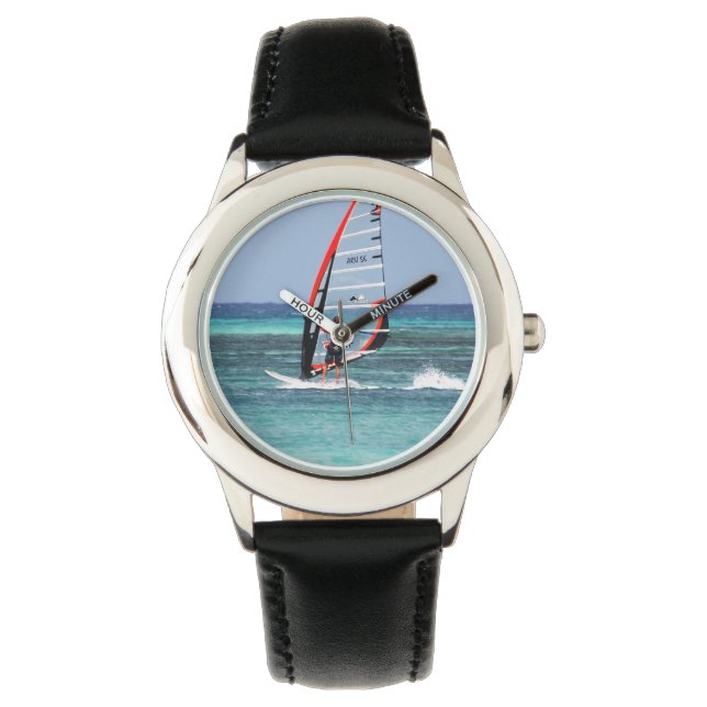 Spaß beim Windsurfen Armbanduhr (Vorderseite)