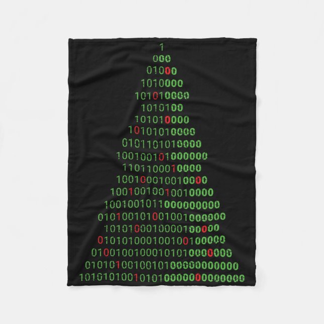 Spaß Binary Christmas Tree Computer Programmierer  Fleecedecke (Vorderseite)