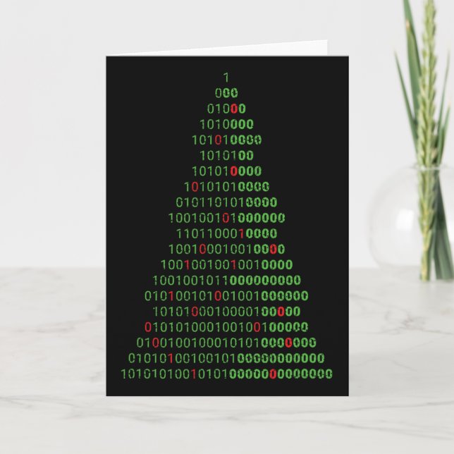 Spaß Binary Christmas Tree Computer Programmierer  Karte (Vorderseite)