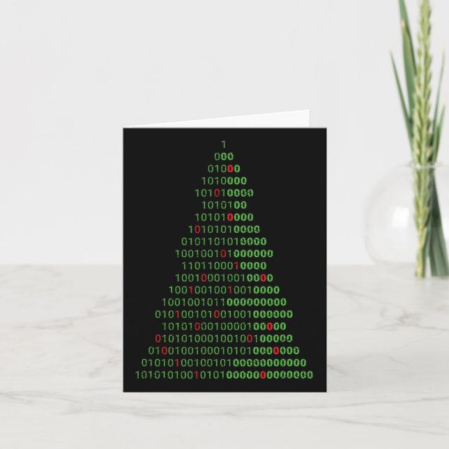 Spaß Binary Christmas Tree Computer Programmierer  Karte (Vorderseite)