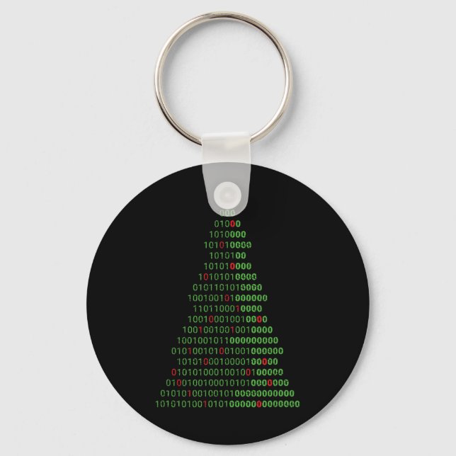 Spaß Binary Christmas Tree Computer Programmierer  Schlüsselanhänger (Vorderseite)
