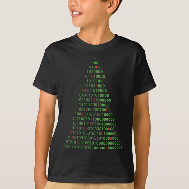 Spaß Binary Christmas Tree Computer Programmierer  T-Shirt (Vorderseite)