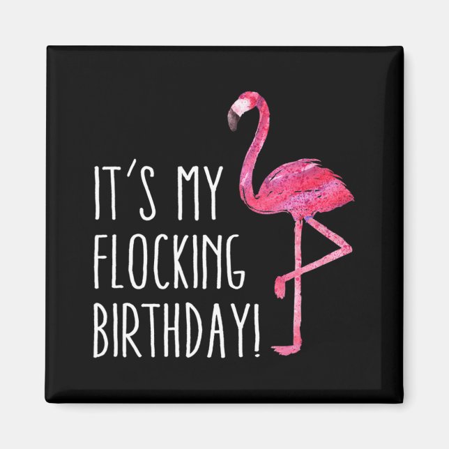 Spaß Birthday Männer Frauen Pink Watercolor Flamin Magnet (Vorne)