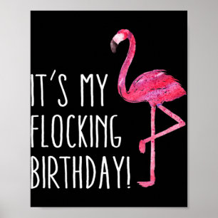 Spaß Birthday Männer Frauen Pink Watercolor Flamin Poster