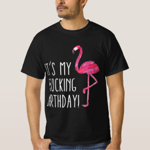 Spaß Birthday Männer Frauen Pink Watercolor Flamin T-Shirt