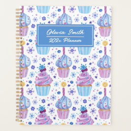 Spaß Blau und Lila Schnee und Cup Kuchen Planner Planer