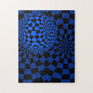Spaß blau und schwarze OPkunst seltsam Puzzle
