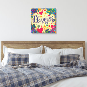 Spaß Blühen Inspirierend Herz Blumen Schön Leinwanddruck