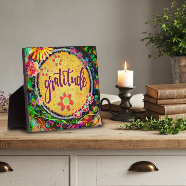 Spaß Blumengelb Dankbarkeit Whimsikum Fotoplatte (Von Creator hochgeladen)