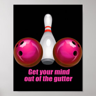 Spaß Bowling Frauen haben sich aus dem Getöse hera Poster