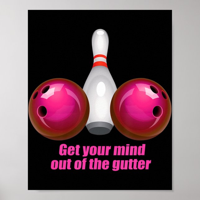 Spaß Bowling Frauen haben sich aus dem Getöse hera Poster (Vorne)